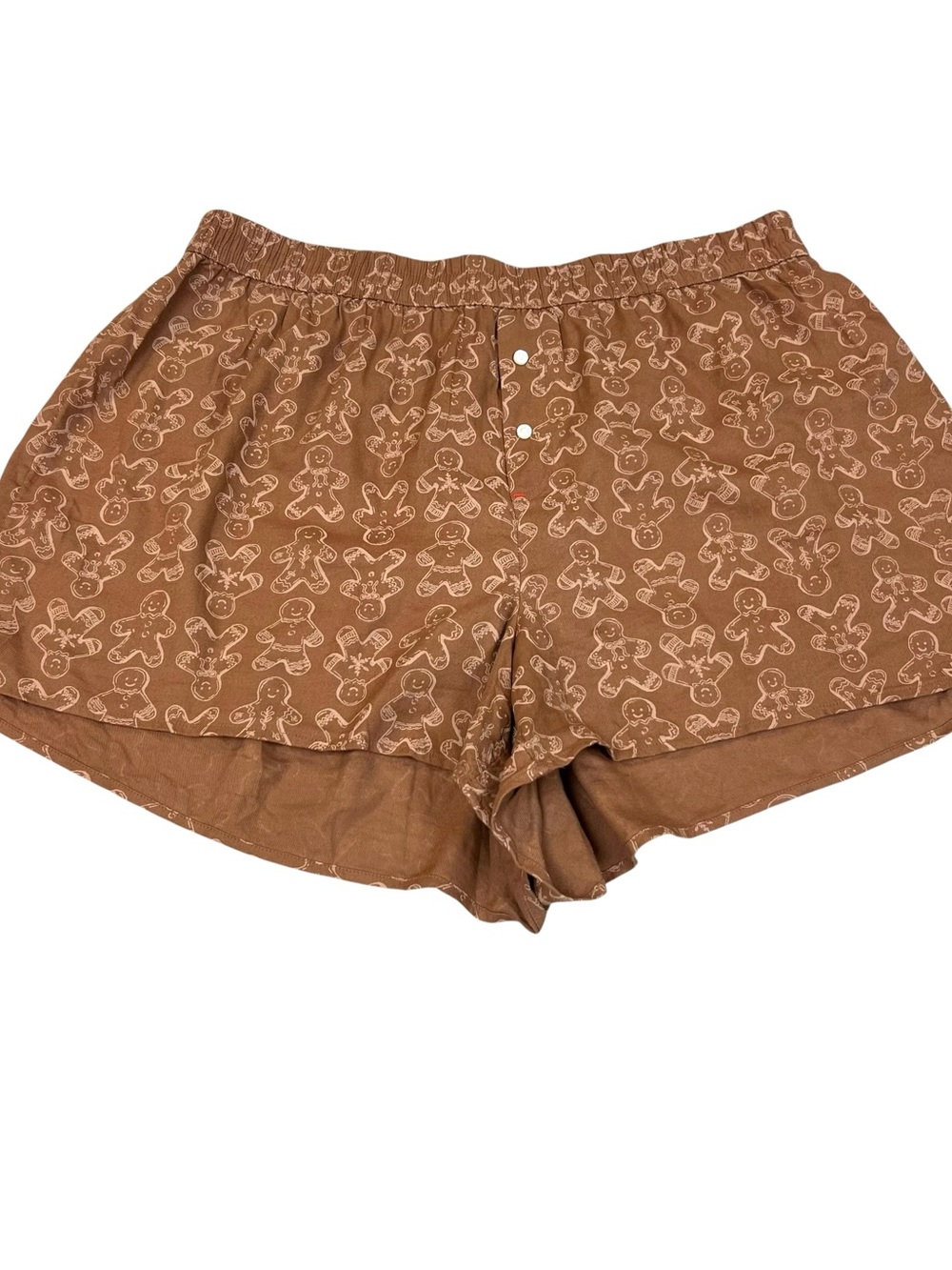Aerie Women’s Gingerbread Print Boxer Pajama Shorts Elastic Waist Size L Holiday - Picture 4 of 11